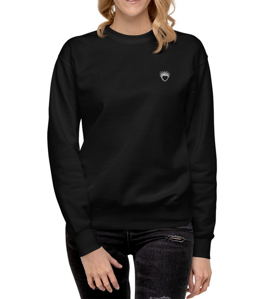 Fitted Crewneck – White Heart Logo